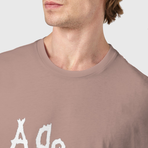 Мужская футболка хлопок Korn, цвет пыльно-розовый - фото 6
