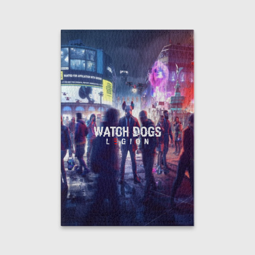 Обложка для паспорта матовая кожа Watch dogs legion легион, цвет зеленый