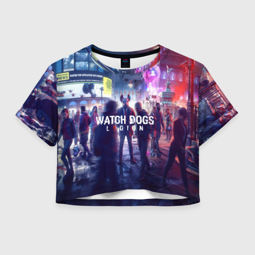 Женская футболка Crop-top 3D Watch dogs legion легион, цвет 3D печать