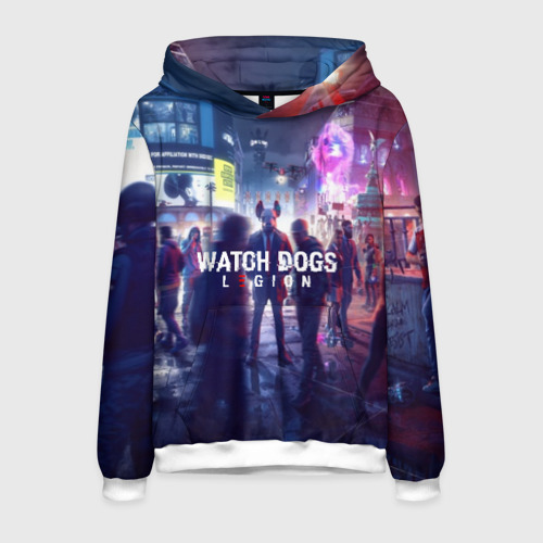 Мужская толстовка 3D Watch dogs legion легион, цвет белый