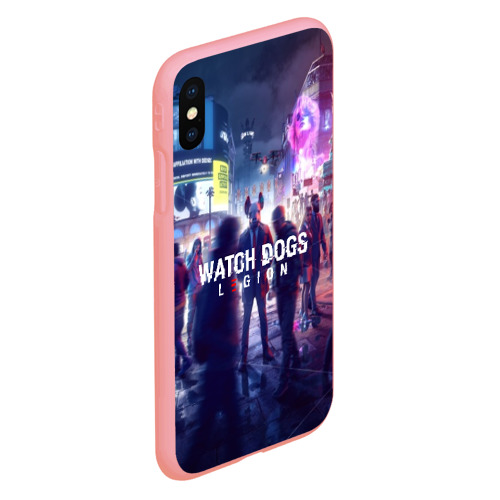 Чехол для iPhone XS Max матовый Watch dogs legion легион, цвет баблгам - фото 3