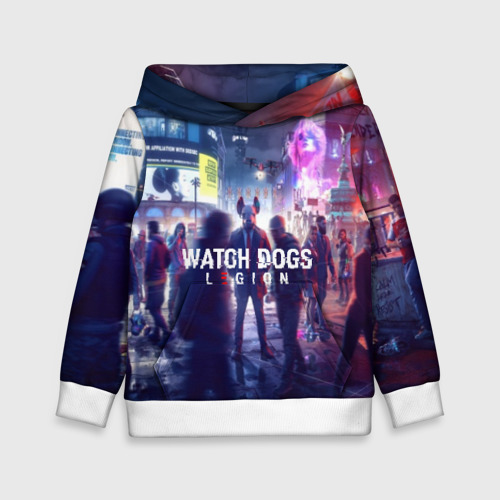 Детская толстовка 3D Watch dogs legion легион, цвет белый