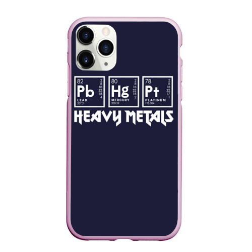 Чехол для iPhone 11 Pro Max матовый Heavy Metals, цвет розовый