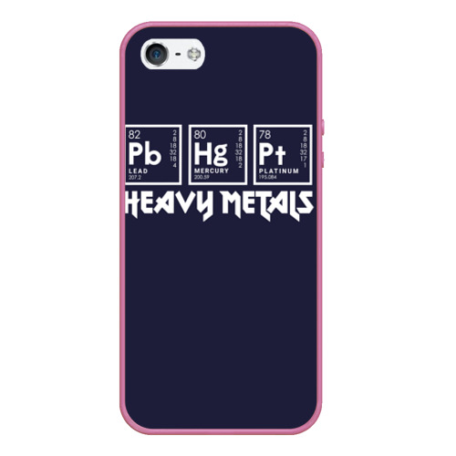 Чехол для iPhone 5/5S матовый Heavy Metals, цвет малиновый