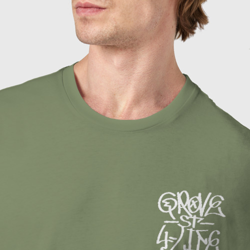 Мужская футболка хлопок Граффити Grove Street Спина, цвет авокадо - фото 6