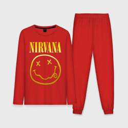Мужская пижама с лонгсливом хлопок Nirvana на спине