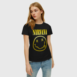 Женская футболка хлопок Nirvana на спине - фото 2