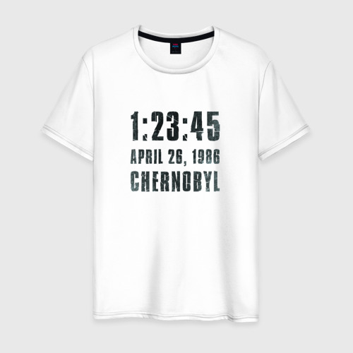 Мужская футболка хлопок Чернобыль 15, цвет белый