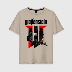 Женская футболка хлопок Oversize Wolfenstein