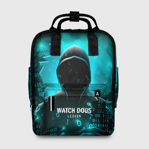Женский рюкзак 3D с принтом Watch Dogs Legion, вид спереди #2