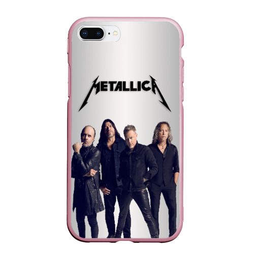 Чехол для iPhone 7Plus/8 Plus матовый Metallica, цвет розовый