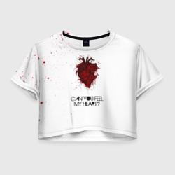 Женская футболка Crop-top 3D Can You Feel My Heart - BMTH