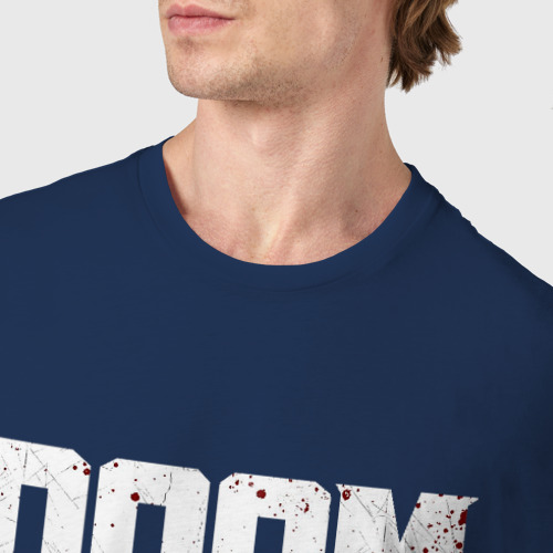 Мужская футболка хлопок Doom, цвет темно-синий - фото 6