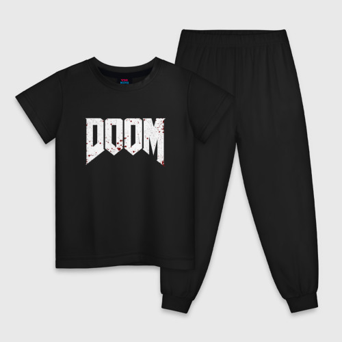 Детская пижама хлопок Doom, цвет черный