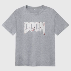 Женская футболка хлопок Oversize Doom