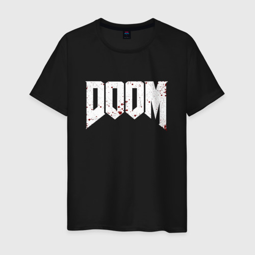 Мужская футболка хлопок с принтом Doom, вид спереди #2
