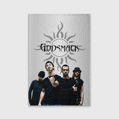 Обложка для паспорта матовая кожа Godsmack, цвет черный