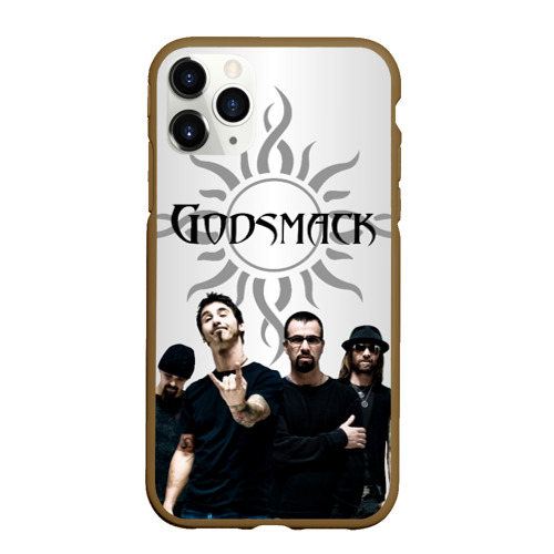 Чехол для iPhone 11 Pro Max матовый Godsmack, цвет коричневый