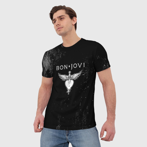 Мужская футболка 3D Bon Jovi, цвет 3D печать - фото 3