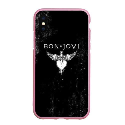 Чехол для iPhone XS Max матовый Bon Jovi, цвет розовый