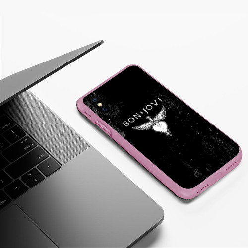 Чехол для iPhone XS Max матовый Bon Jovi, цвет розовый - фото 5
