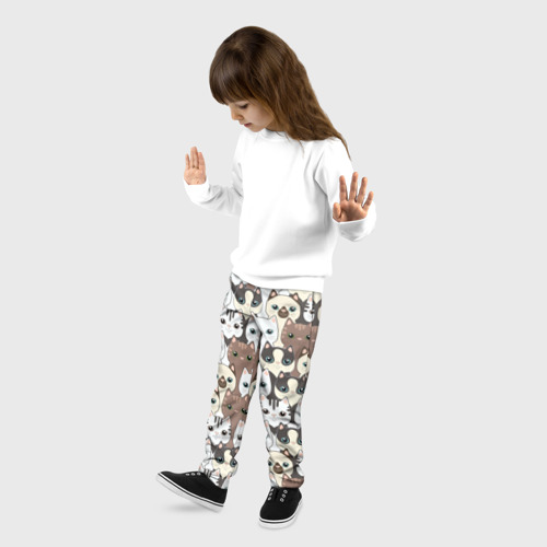 Детские брюки 3D с принтом Котики, фото на моделе #1