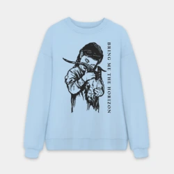 Мужской свитшот oversize без начеса хлопок Bring Me the Horizon