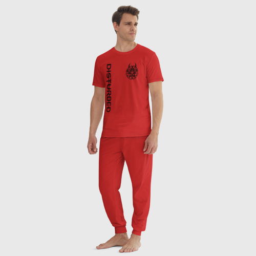 Мужская пижама хлопок Disturbed, цвет красный - фото 5