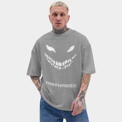 Мужская футболка Oversize хлопок texturе Disturbed face - фото 2