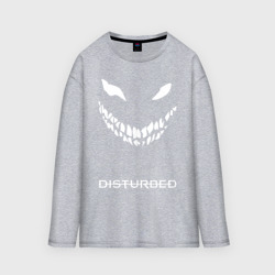 Мужской лонгслив oversize хлопок Disturbed face