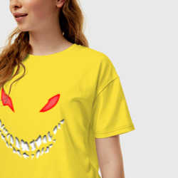 Женская футболка хлопок Oversize Disturbed face - фото 2