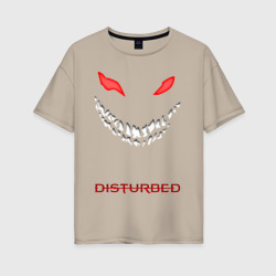 Женская футболка хлопок Oversize Disturbed face