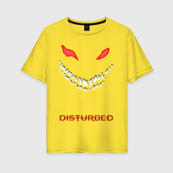 Женская футболка хлопок Oversize Disturbed face