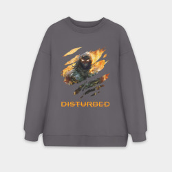 Женский свитшот oversize без начеса хлопок Disturbed face
