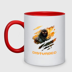 Кружка двухцветная Disturbed face