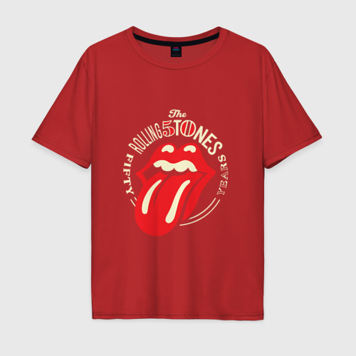 Мужская футболка хлопок Oversize Rolling Stones, цвет красный