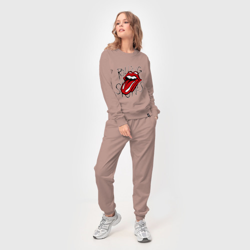 Женский костюм хлопок Rolling Stones, цвет пыльно-розовый - фото 3