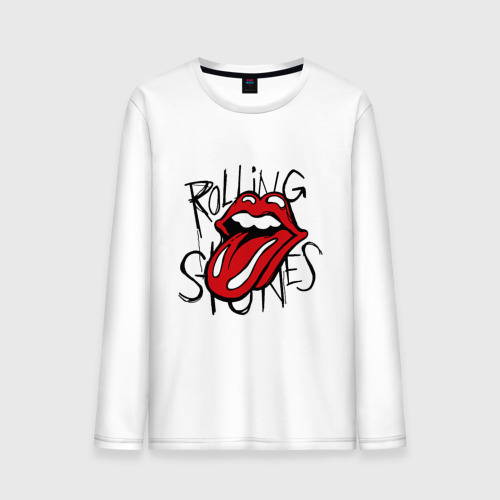 Мужской лонгслив хлопок Rolling Stones, цвет белый