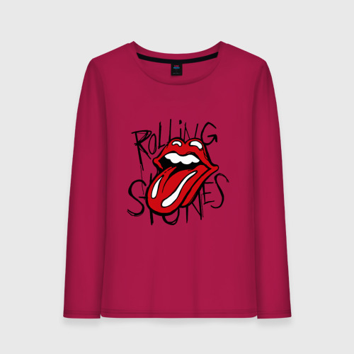 Женский лонгслив хлопок Rolling Stones, цвет маджента