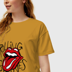 Женская футболка хлопок Oversize Rolling Stones - фото 2