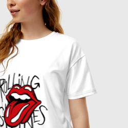 Женская футболка хлопок Oversize Rolling Stones - фото 2