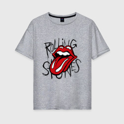 Женская футболка хлопок Oversize Rolling Stones