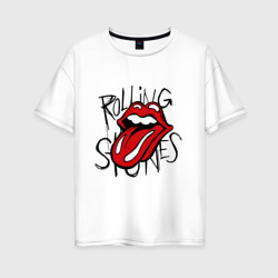 Женская футболка хлопок Oversize Rolling Stones