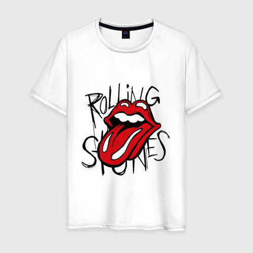 Мужская футболка из хлопка с принтом Rolling Stones, вид спереди №1