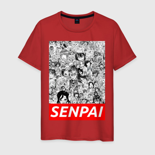 Мужская футболка хлопок Senpai, цвет красный