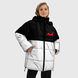 Женская зимняя куртка Oversize monokuma белочерные полосы - фото 2