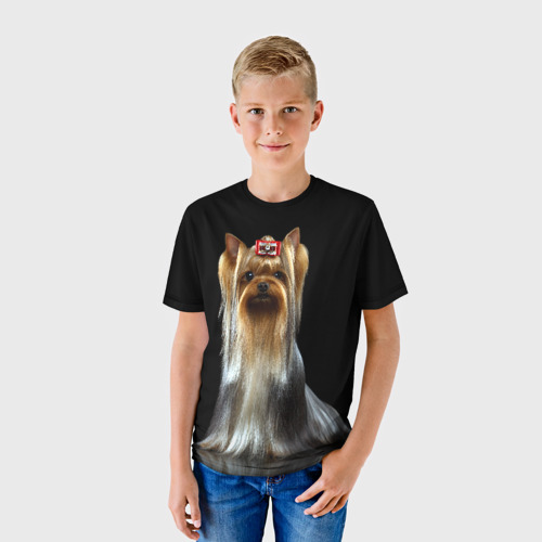 Детская футболка 3D Йоркширский терьер, цвет 3D печать - фото 3