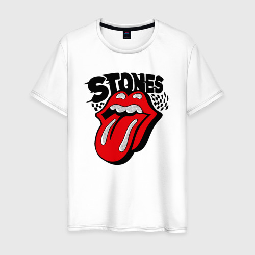 Мужская футболка хлопок the rolling stones, цвет белый