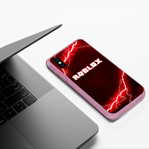 Чехол для iPhone XS Max матовый Roblox, цвет розовый - фото 5