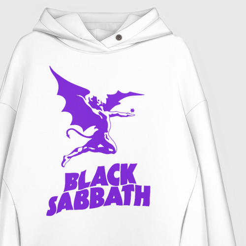 Женское худи Oversize хлопок Black Sabbath, цвет белый - фото 3